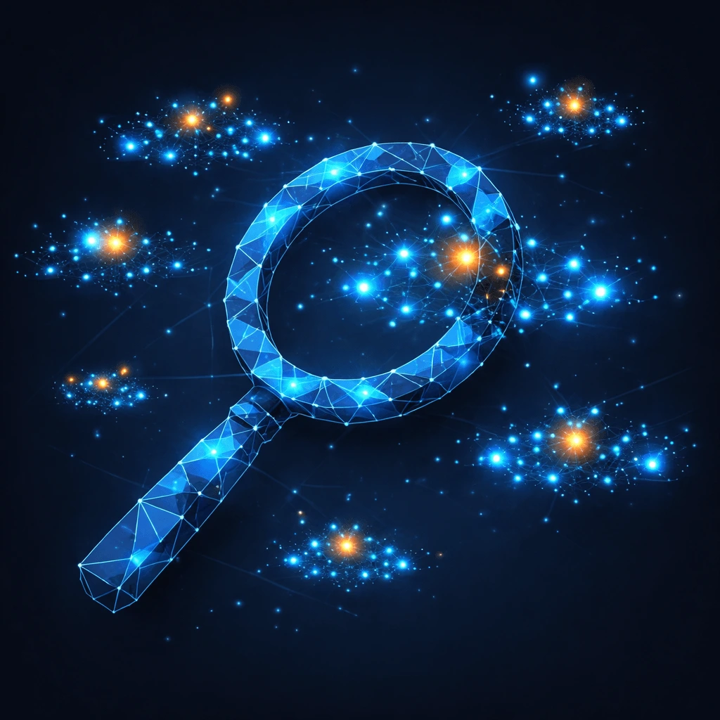 About abstract magnifying glass