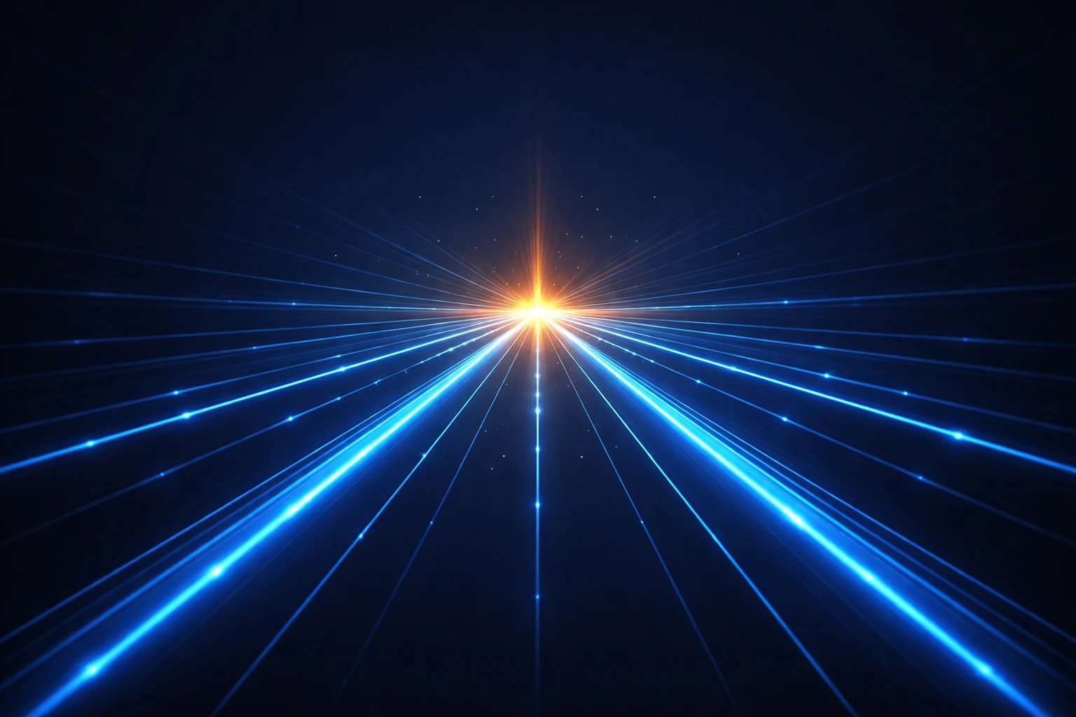 About single radiant point glowing in warm orange